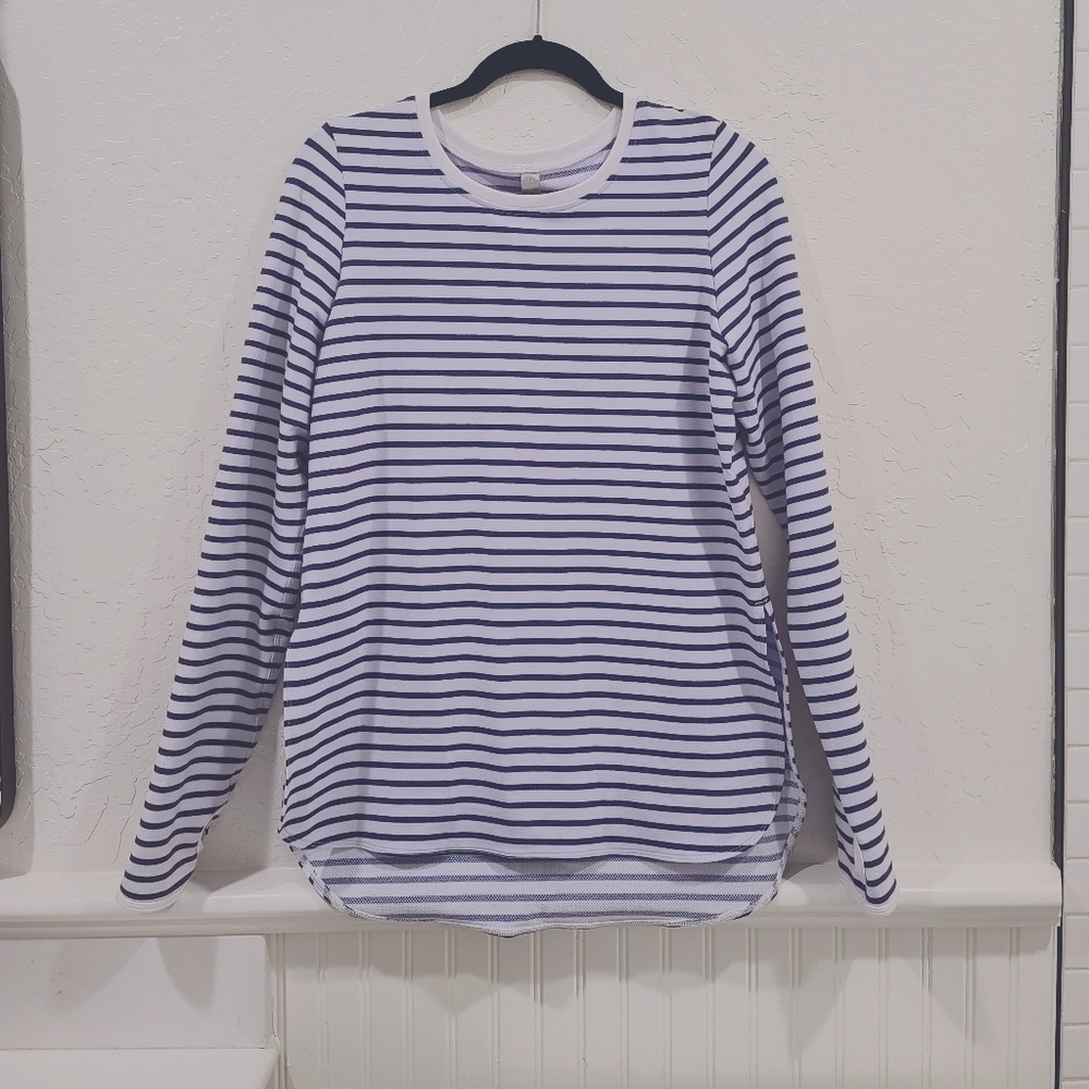 Lorna Jane Navy Stripe Top
